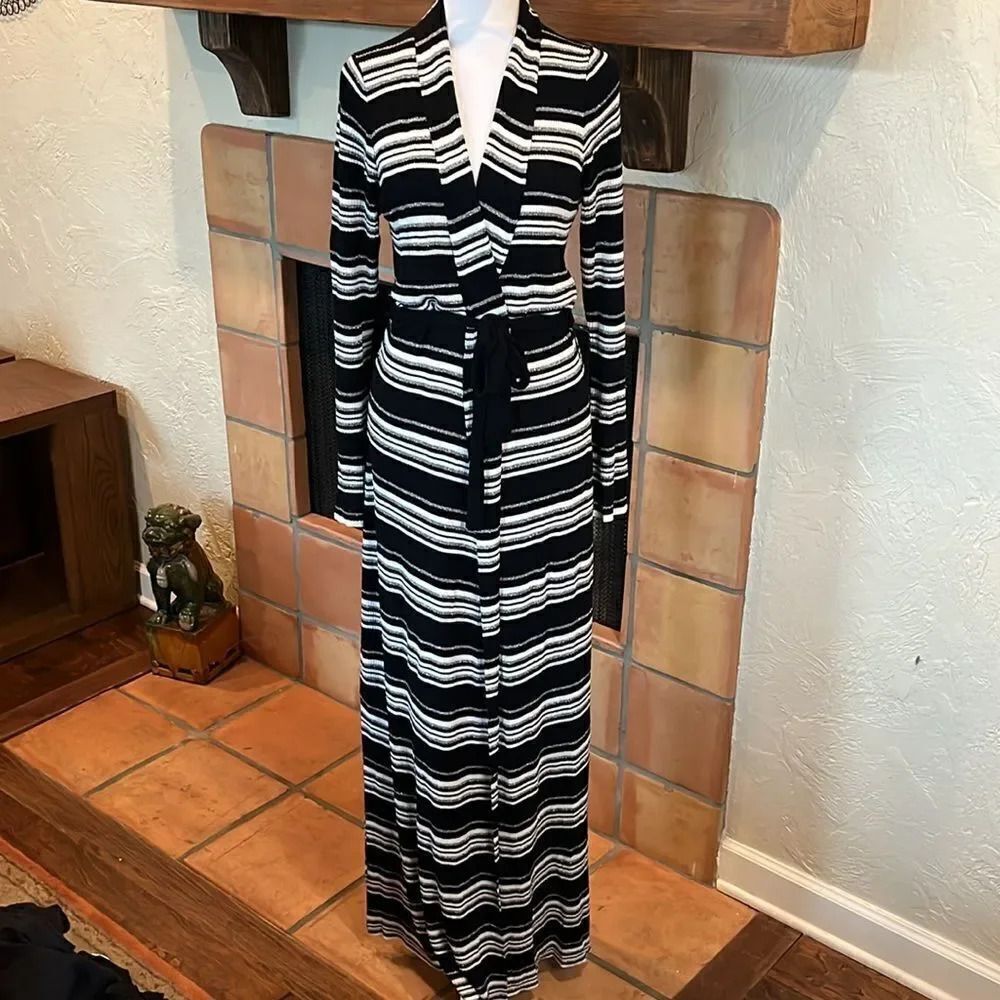 L’agence Marija Striped Knit Duster, Size M